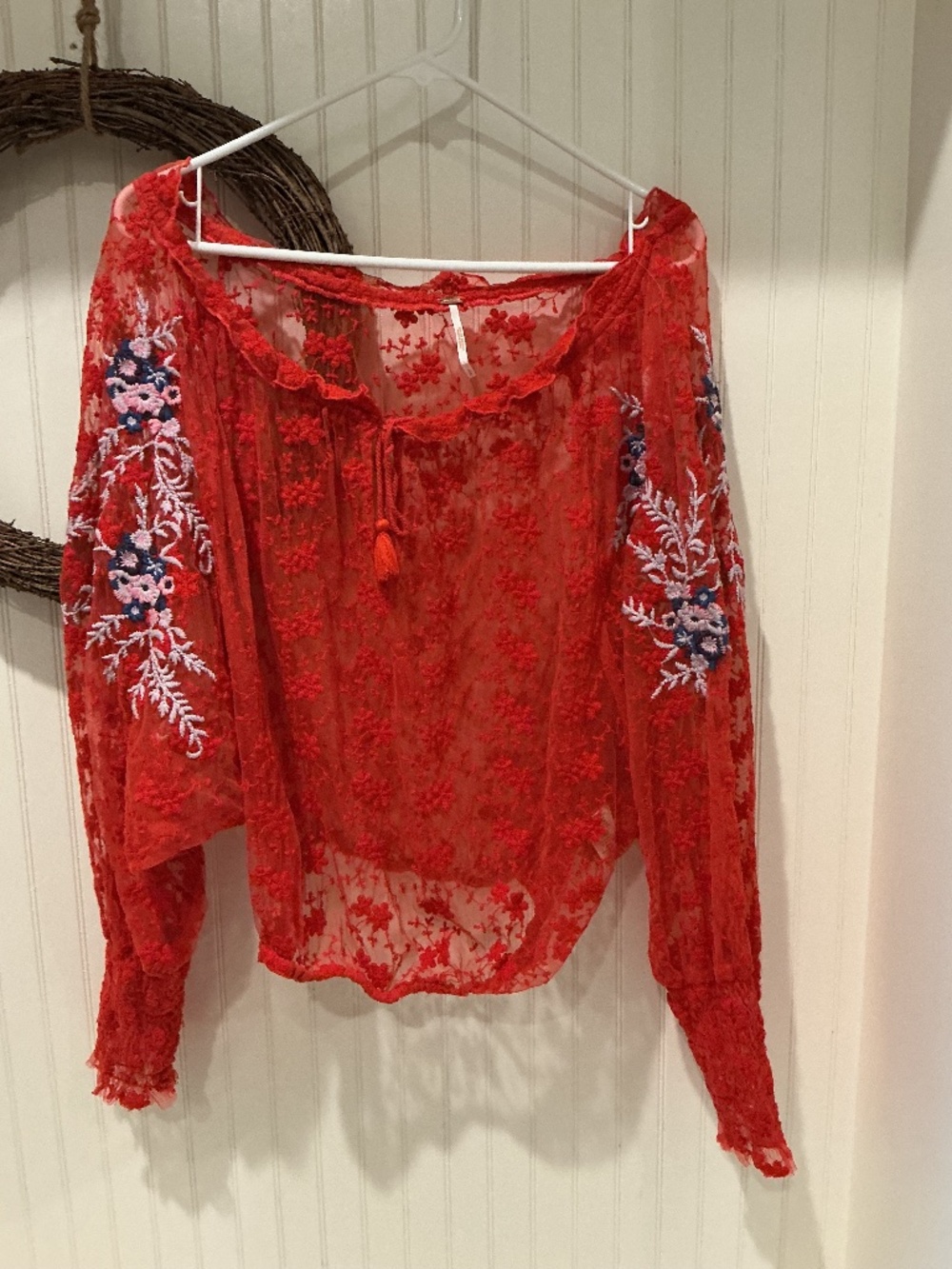 Red Lace blouse